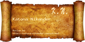 Katona Nikander névjegykártya